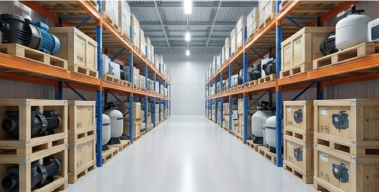 Fasilitas penyimpanan dan distribusi peralatan pool & wellness